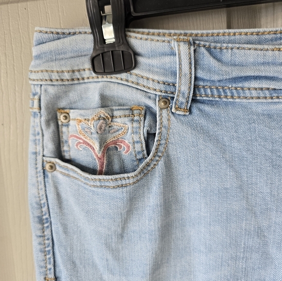 Inc International Jeans Women Sz 6 Blue 32×28 High Rise Embroidered Straight - Picture 6 of 15